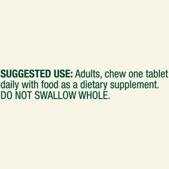 Bottle label for Vitamin C 500 mg chewables highlighting gluten-free and lactose-free