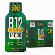 Vitamin Energy B12 Overload grape bottle front shows the energy-boosting shot.