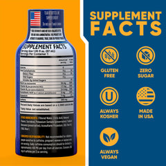 Vitamin Energy B12 Overload mixed berry bottle front shows vegan energy.