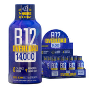 Vitamin Energy B12 Overload mixed berry bottle pour for quick morning energy.