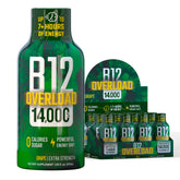 Vitamin Energy B12 Overload Shot grape bottle, offering long-lasting focus on the go.