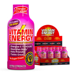 Vitamin Energy B12 Pink Berry bottle front for on-the-go energy