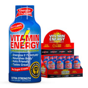 Vitamin Energy B12 shot acai-pomegranate bottle front shows a bold, on-the-go energy option.