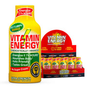 Vitamin Energy B12 shot mango pack front, convenient daily energy on the go