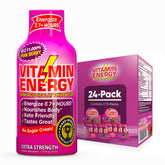 Vitamin Energy B12 Shot pink berry bottle for on-the-go energy.
