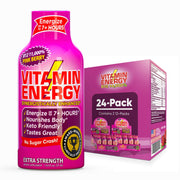 Vitamin Energy B12 Shot pink berry bottle for on-the-go energy.