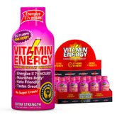Vitamin Energy B12 Pink Berry shot bottle—compact energy boost for busy days.