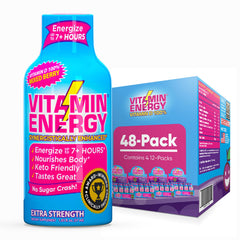 Vitamin Energy Berry Shot bottle offers compact energy with 260mg caffeine for focused daytime support.