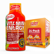Vitamin Energy Focus+ 24-pack box showing convenient, sustained energy for busy days.