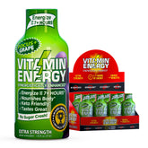 Vitamin Energy Focus+ grape shot bottle shown for crisp energy and focus