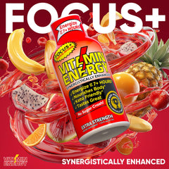Glass presentation of Vitamin Energy Focus Tropical Infusion shot