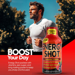 Vitamin Energy Fruit Punch Shot being dispensed demonstrates two-serving design for flexibility