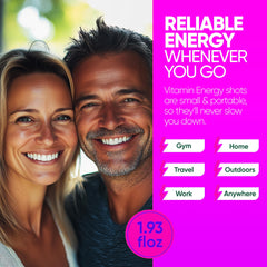 Vitamin Energy Immune+ grape pour demonstrates ready-to-drink energy on the go.