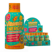 Vitamin Energy Immune+ Pineapple Punch shot poured into glass for sustained energy