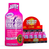 Vitamin Energy Mood+ Tropical Berry bottle pouring for a quick energy boost