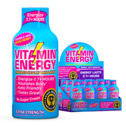 Vitamin Energy mixed berry bottle showcases convenient on-the-go energy