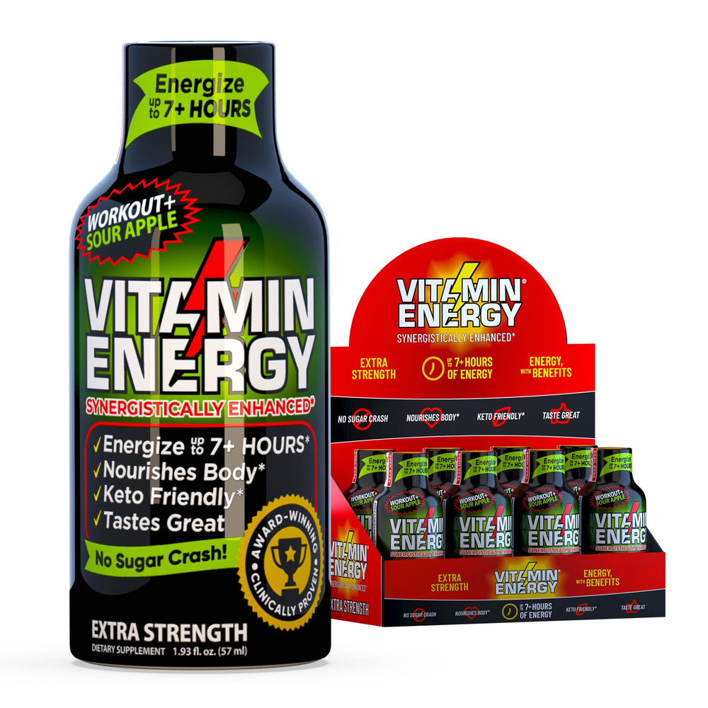 Vitamin Energy Workout+ sabor manzana ácida, energía sostenida para entrenamientos