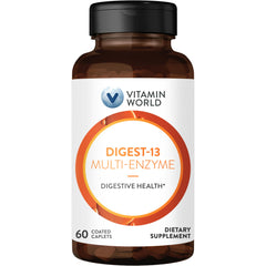 Vitamin World Digest-13 bottle front supports digestion and nutrient absorption.