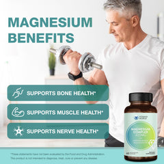 Vitamin World Magnesium Complex packaging box beside bottle for online shopping.