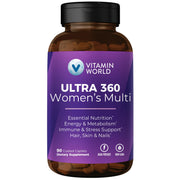 Vitamin World Ultra 360 Women's Multivitamin bottle front for daily wellness.