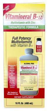 Vitamineral B-12 Memper bottle front for easy daily use and energy support