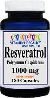Vitamins Because Resveratrol 1000mg bottle for daily wellness support