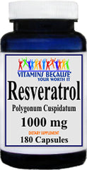 Vitamins Because Resveratrol 1000mg bottle for daily wellness support