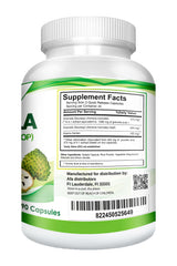 VITAMISAN Graviola capsules close-up highlighting gluten-free non-GMO formula.