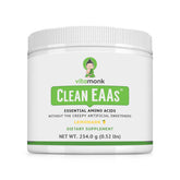 VitaMonk Clean EAA Lemonade in a glass supports clean energy and steady focus.
