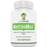 VitaMonk MATCHAMAX organic matcha bottle for easy daily energy.