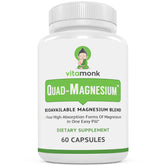 VitaMonk Quad Magnesium Blend bottle front view for daily wellness support