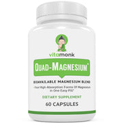 VitaMonk Quad Magnesium Blend bottle front view for daily wellness support