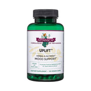 Vitanica Uplift bottle front showing vegan mood support formula