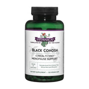 Vitanica Black Cohosh bottle label for menopause support.
