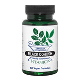 Vitanica Black Cohosh bottle for potential menopause-related comfort.