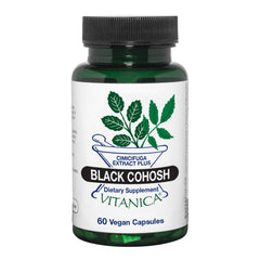 Vitanica Black Cohosh bottle for potential menopause-related comfort.
