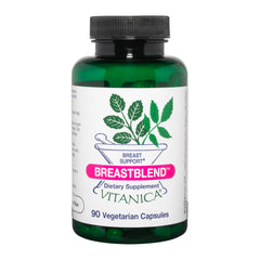 Vitanica BreastBlend bottle front showing vegan breast health support.