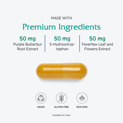 Vitanica Butterbur Extra pour scene suggests simple daily intake with water.