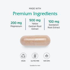 Vitanica Colon Motility Blend capsules resting beside a glass of water for routine use
