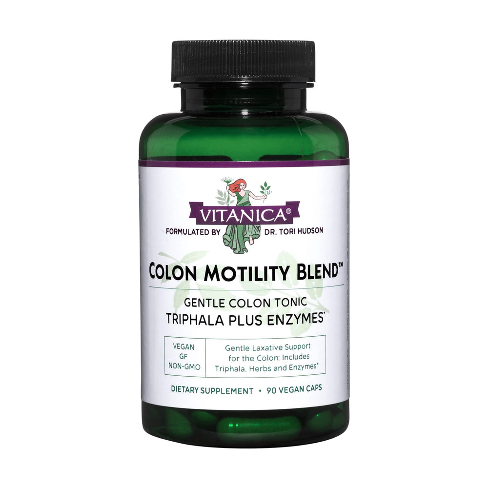Vitanica Colon Motility Blend bottle shown for daily digestion support