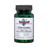 Vitanica CoQ10 Extra bottle on table signaling vegan, non-GMO daily wellness.