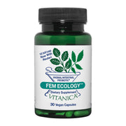 Vitanica FemEcology bottle front may support balanced vaginal and intestinal ecosystems