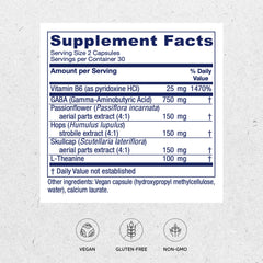 Vitanica GABA Ease capsules close-up highlighting vegan formula for nervous tension relief