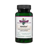 Vitanica Hepafem bottle front view highlights vegan liver support formula.