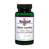Vitanica Horse Chestnut capsules closeup highlighting 20% aescin for vein support