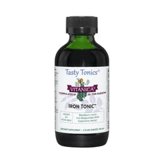 Vitanica Iron Tonic bottle in green glass for daily iron support