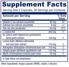 Vitanica Lysine Extra capsules closeup highlighting convenient daily capsules for immune-friendly support