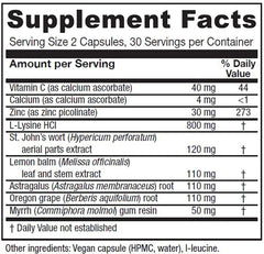 Vitanica Lysine Extra label highlighting clean ingredients