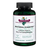 Vitanica Maternal Symmetry bottle front showing vegan prenatal support in capsule form.