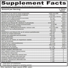 Vitanica Maternal Symmetry bottle side highlighting high potency multivitamin for pregnancy.